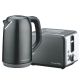 RUSSELL HOBBS STAINLESS STEEL DARK TOASTER & KETTLE COMBO - RHDP30