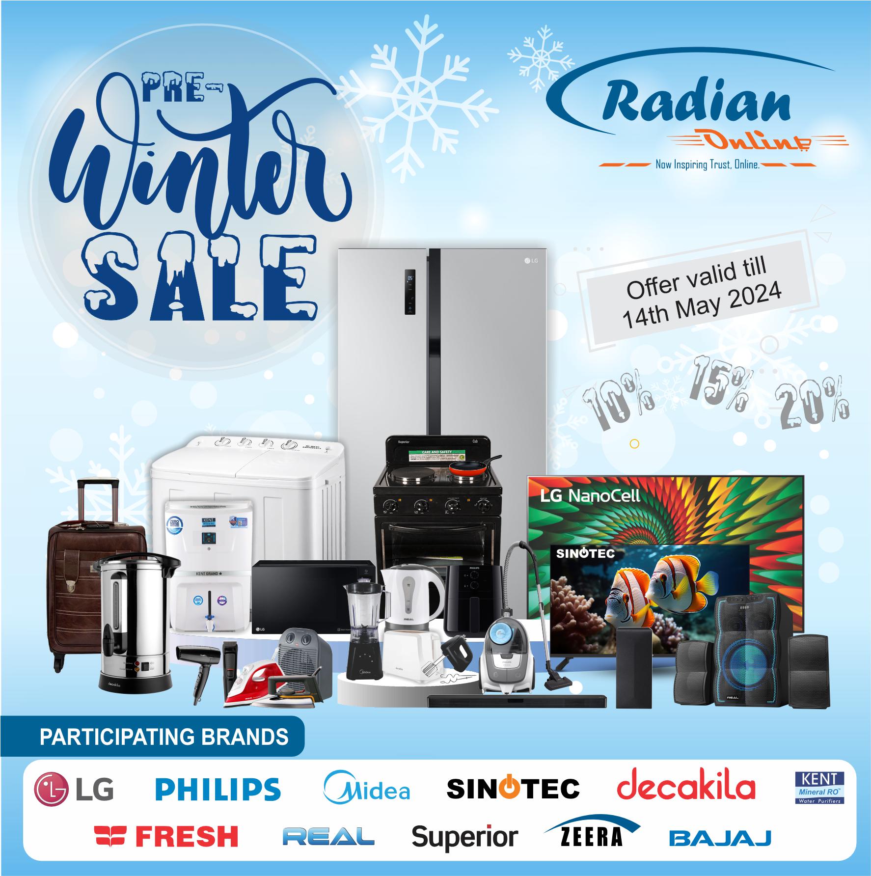 Shop from our Pre-Winter Sale on LG, Philips, Midea and more