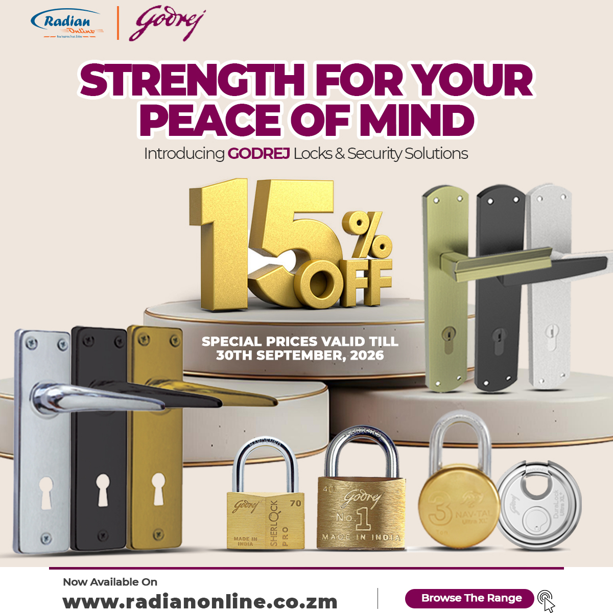 Save 15% off on Godrej Products - Locks, Door Handles and more