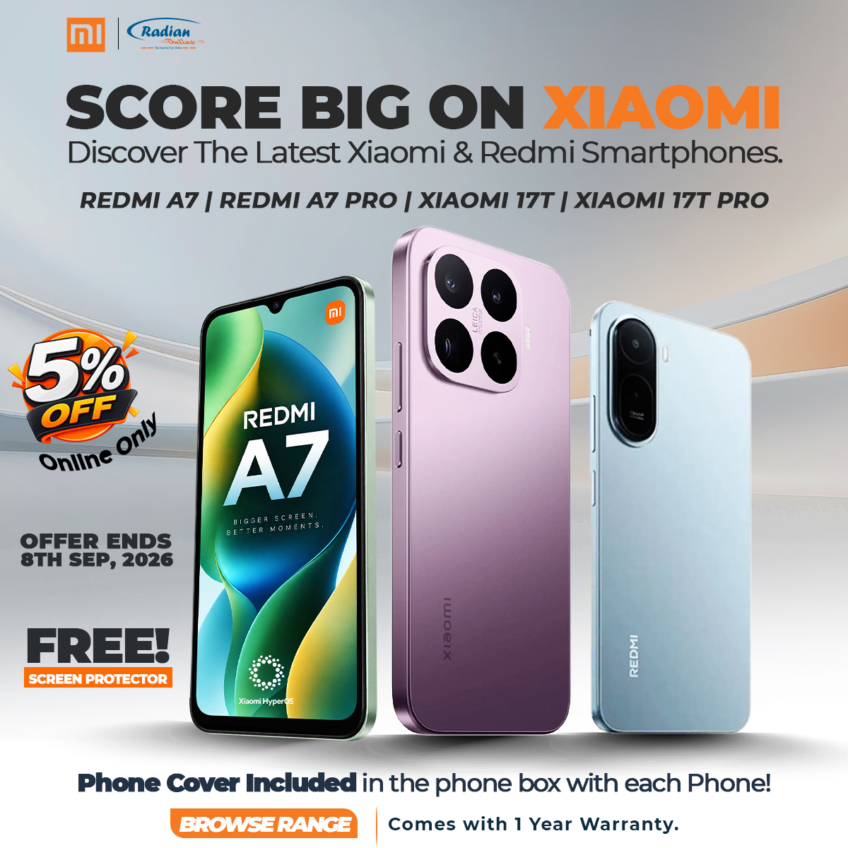 XIAOMI LAUNCH SALE. Save 5% OFF on all Xiaomi products till 8 September